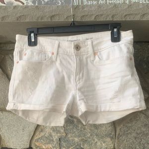 White low rise shorts